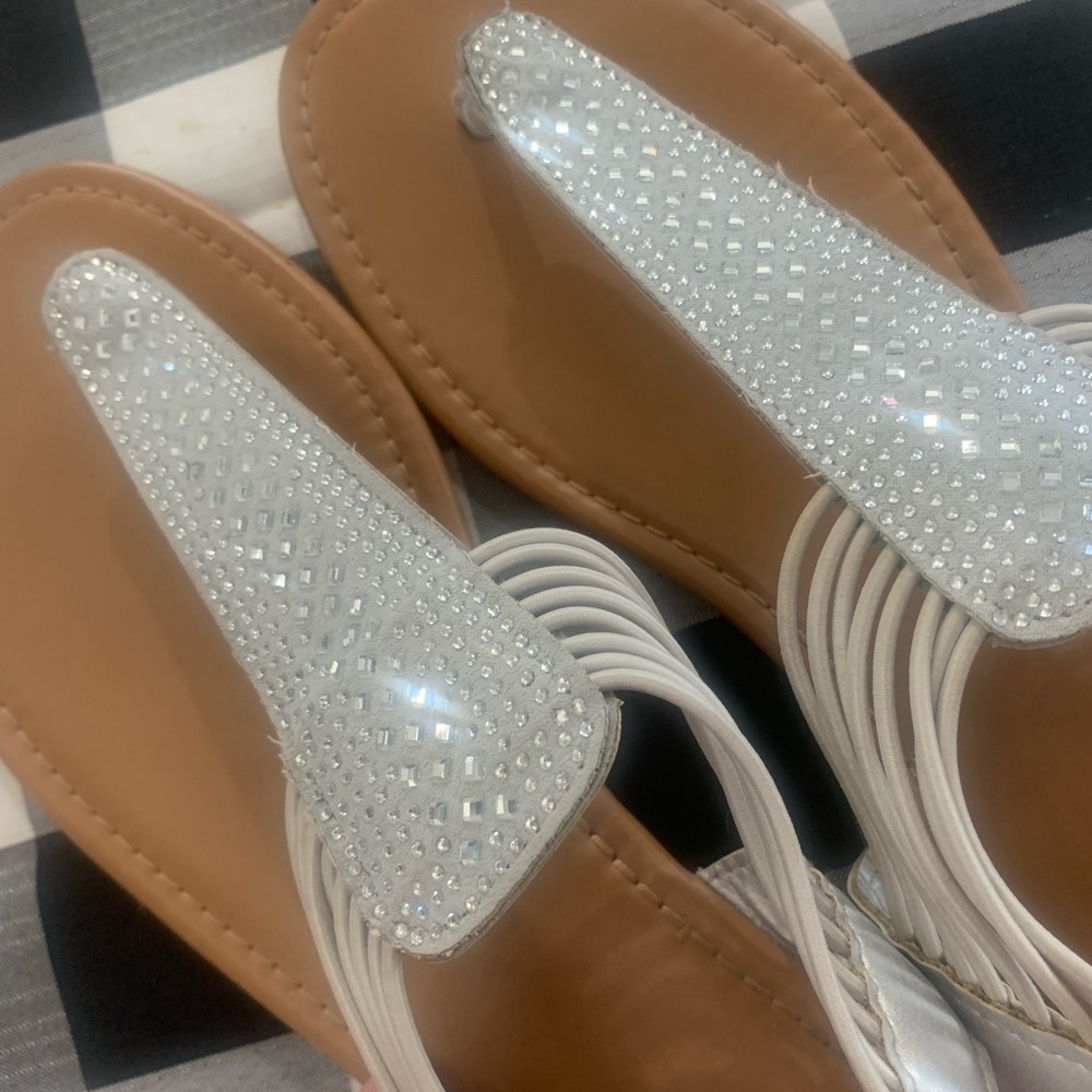 Silver shimmer sandals